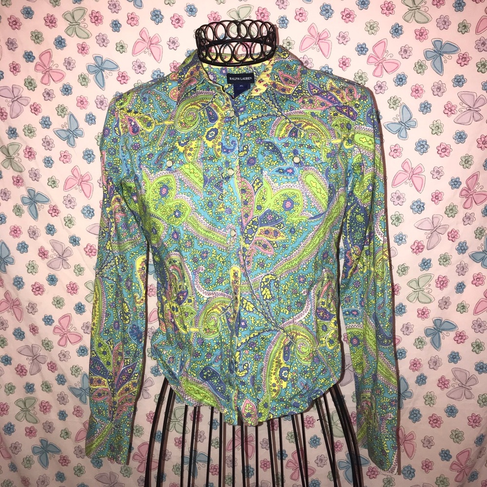 psychedelic button down blouse top!